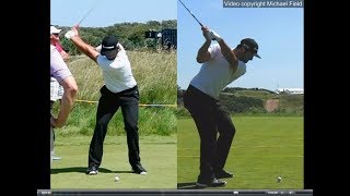 Jon Rahm golf swing  Long Iron faceon amp downtheline July 2017 [upl. by Leavelle195]