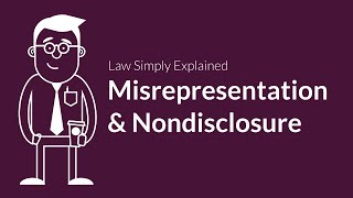 Misrepresentation and Nondisclosure  Contracts  Defenses amp Excuses [upl. by Ck]