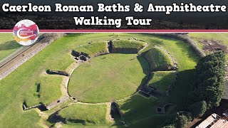 CAERLEON ROMAN BATHS amp AMPHITHEATRE WALES  Walking Tour  Pinned on Places [upl. by Lig]