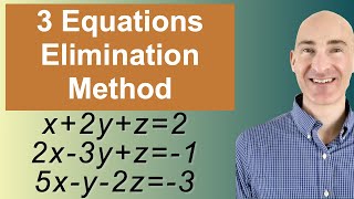 Solving Systems of 3 Equations Elimination [upl. by Cindee]